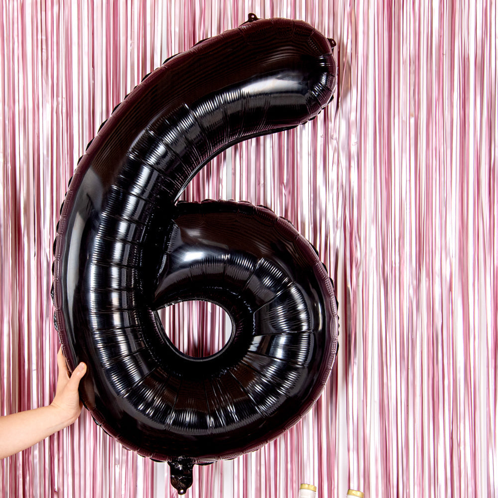 Balloonify Black Mylar Number 6 Balloon - 40" - 1 count box