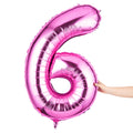 Balloonify Pink Mylar Number 6 Balloon - 40" - 1 count box