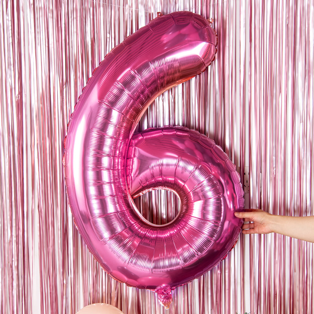 Balloonify Pink Mylar Number 6 Balloon - 40" - 1 count box