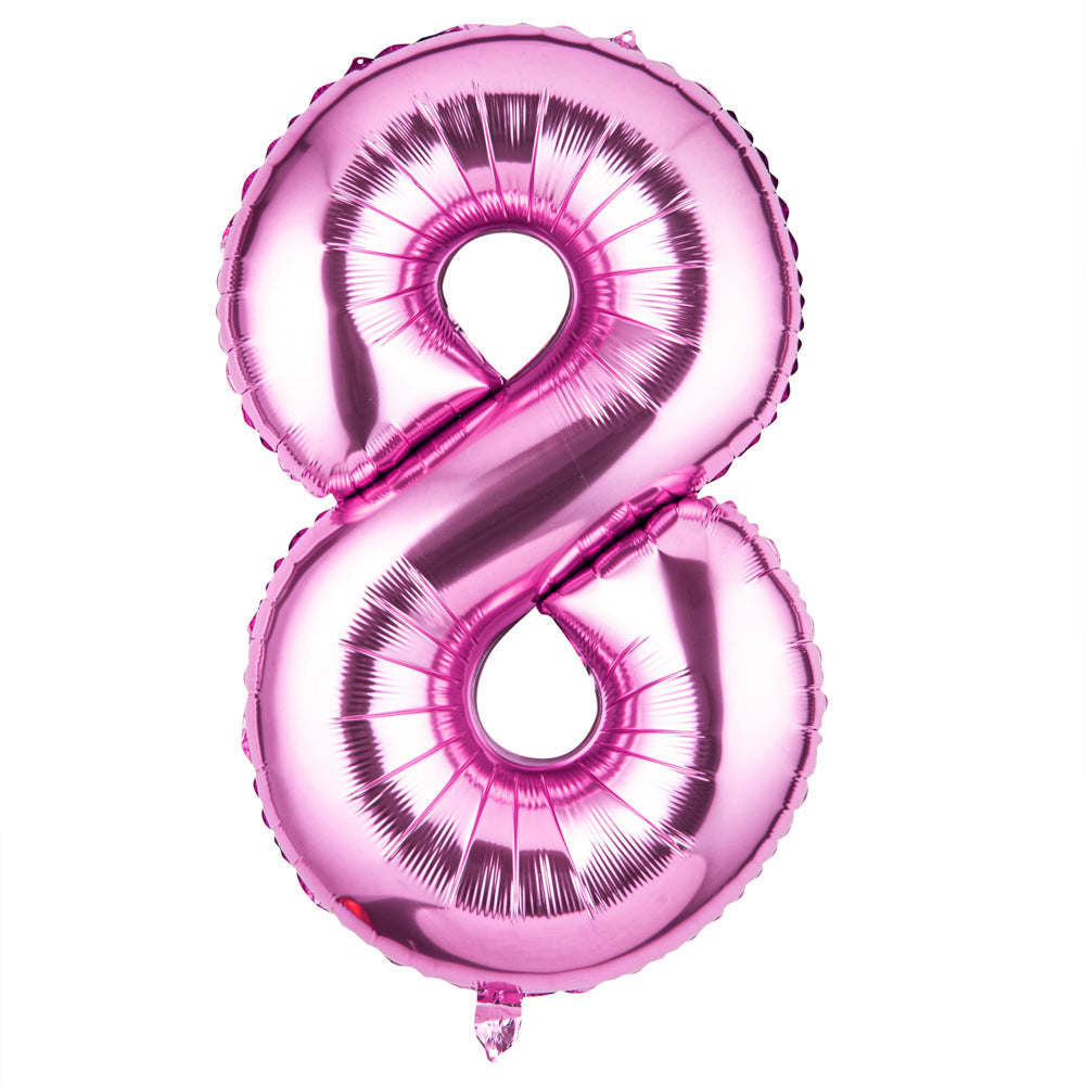 Balloonify Pink Mylar Number 8 Balloon - 40" - 1 count box