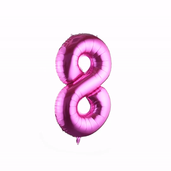 Balloonify Pink Mylar Number 8 Balloon - 40" - 1 count box