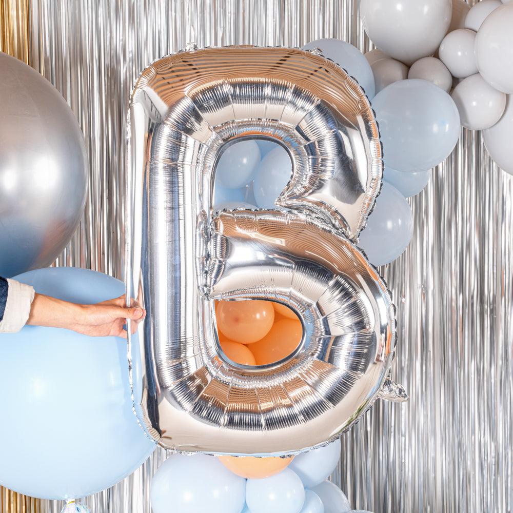 Balloonify Silver Mylar Letter B Balloon - 40" - 1 count box