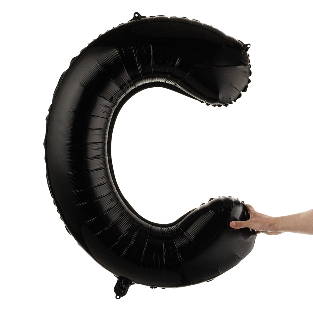 Balloonify Black Mylar Letter C Balloon - 40" - 1 count box