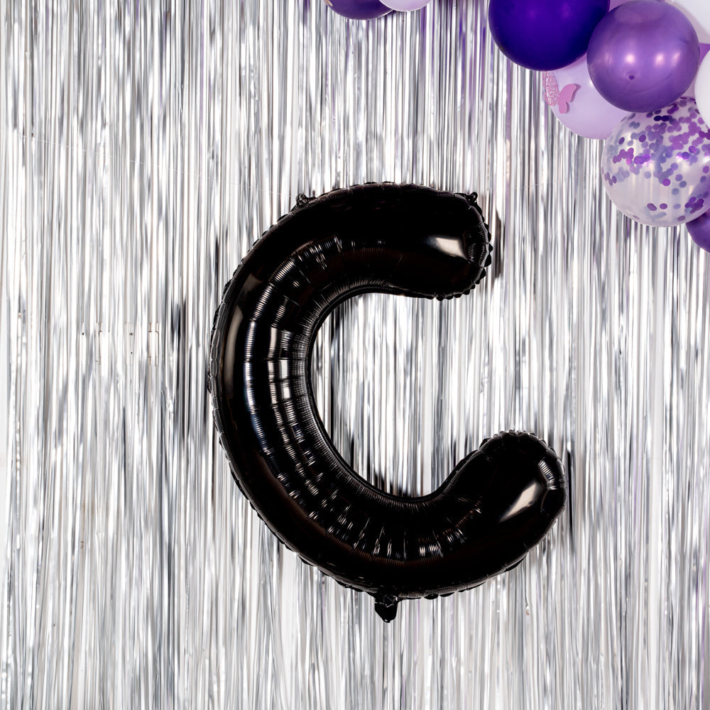 Balloonify Black Mylar Letter C Balloon - 40" - 1 count box