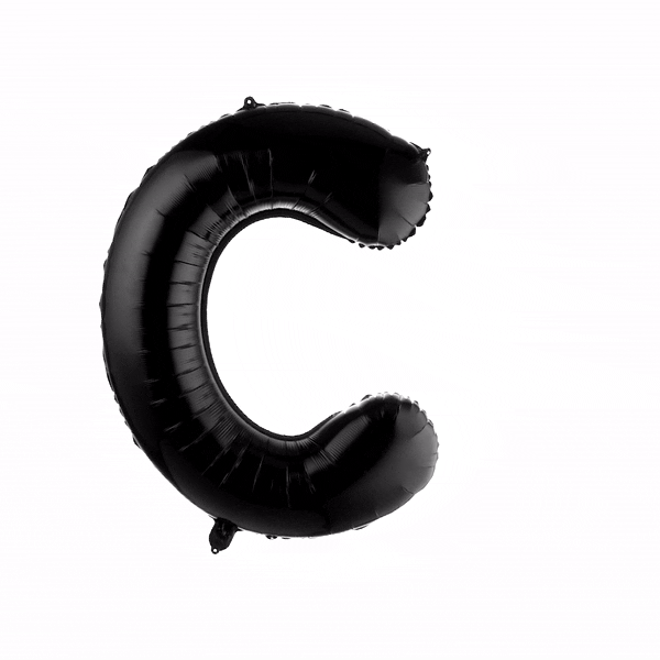Balloonify Black Mylar Letter C Balloon - 40" - 1 count box