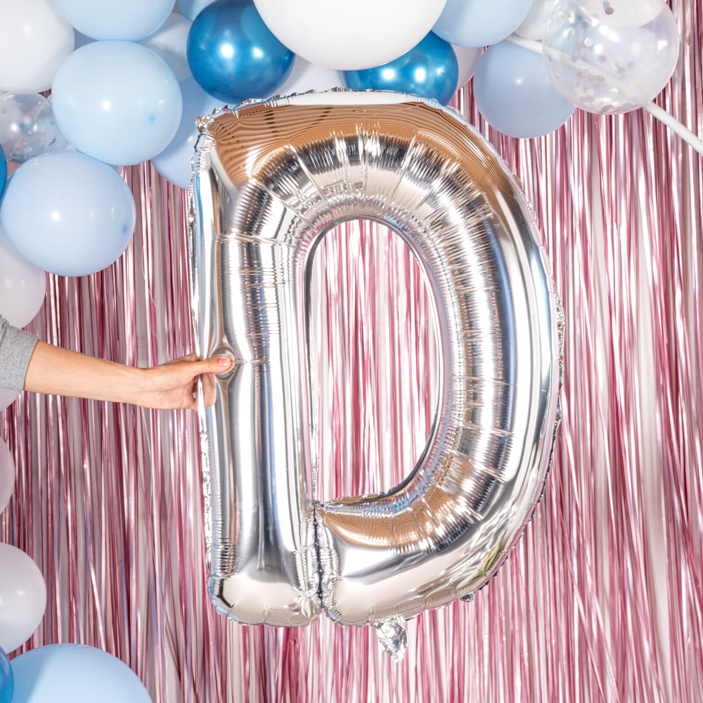 Balloonify Silver Mylar Letter D Balloon - 40" - 1 count box