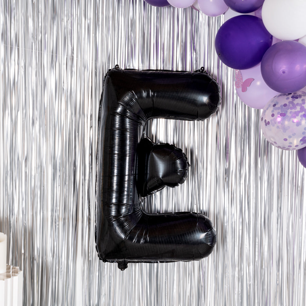 Balloonify Black Mylar Letter E Balloon - 40" - 1 count box