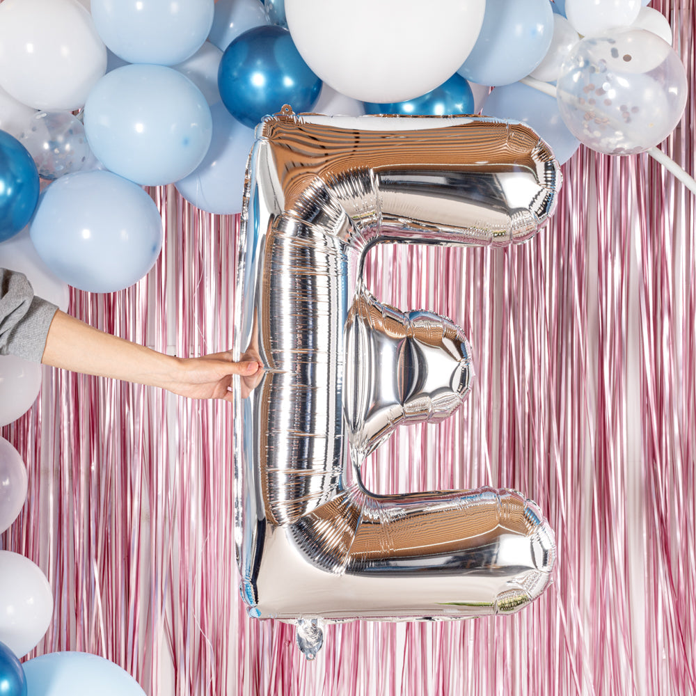 Balloonify Silver Mylar Letter E Balloon - 40" - 1 count box