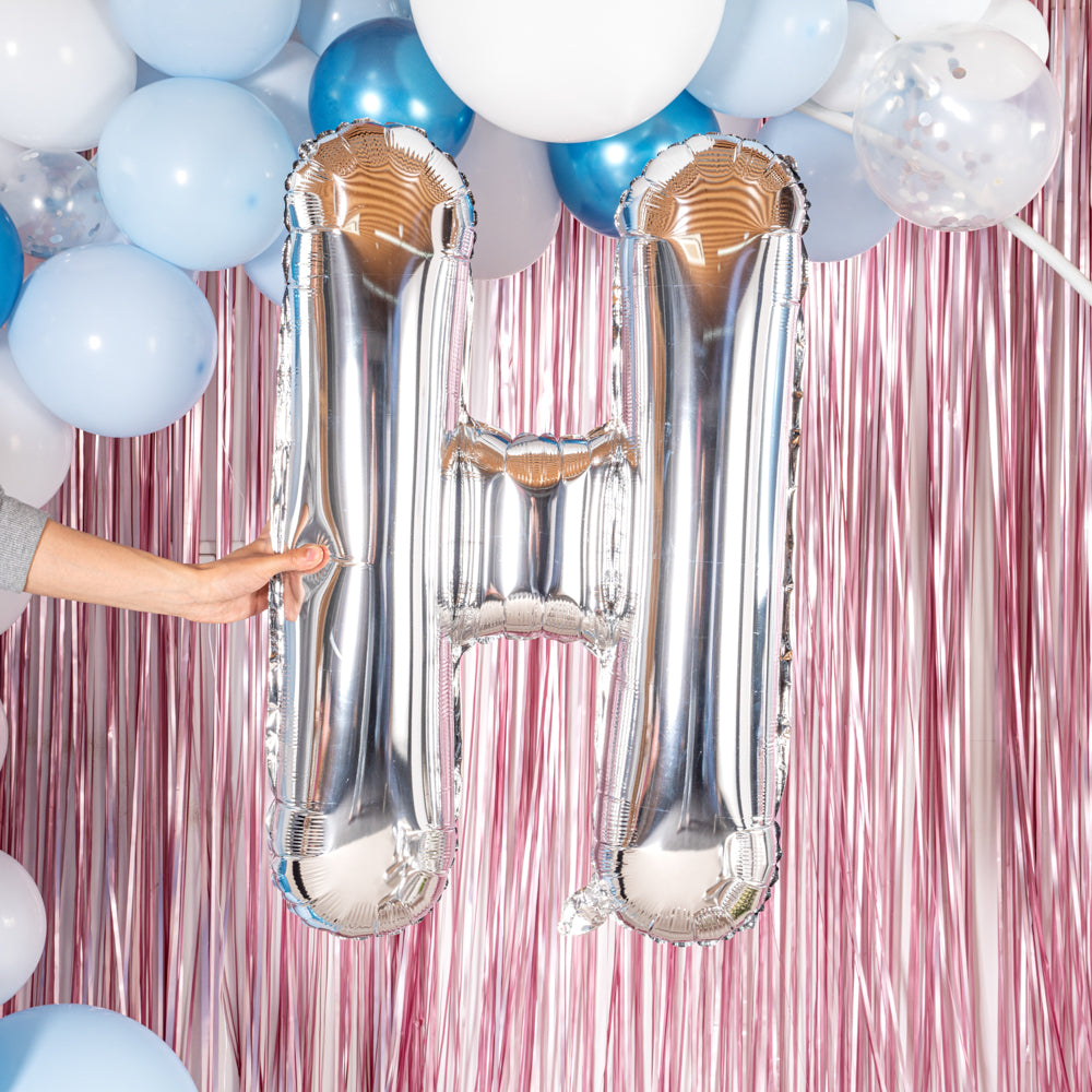 Balloonify Silver Mylar Letter H Balloon - 40" - 1 count box