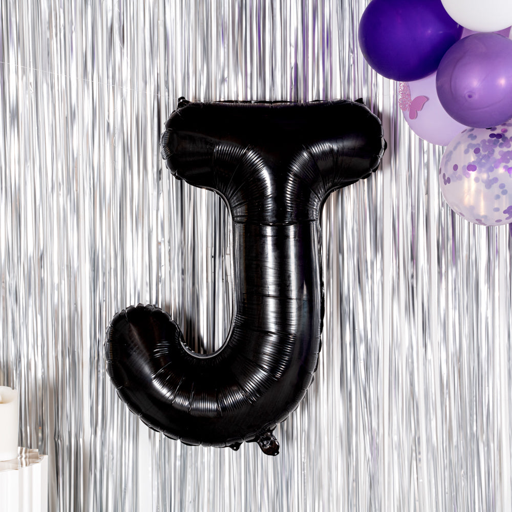 Balloonify Black Mylar Letter J Balloon - 40" - 1 count box