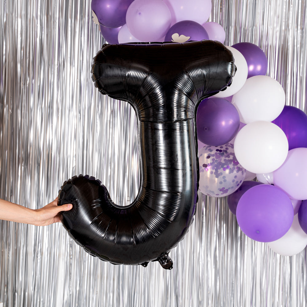 Balloonify Black Mylar Letter J Balloon - 40" - 1 count box
