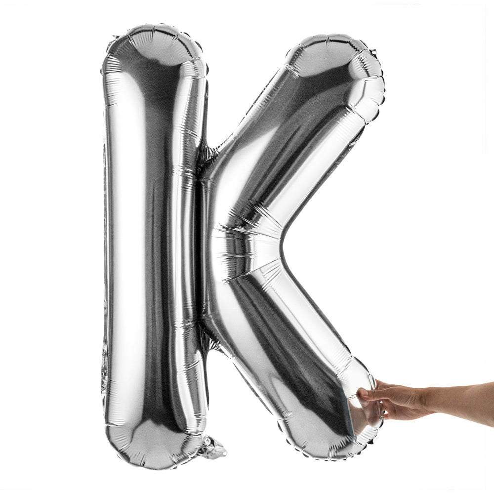 Balloonify Silver Mylar Letter K Balloon - 40" - 1 count box