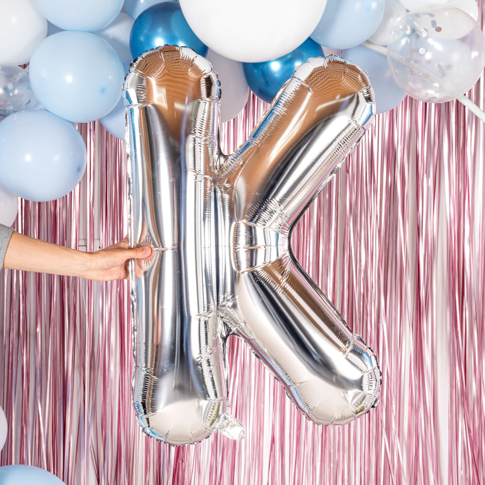 Balloonify Silver Mylar Letter K Balloon - 40" - 1 count box
