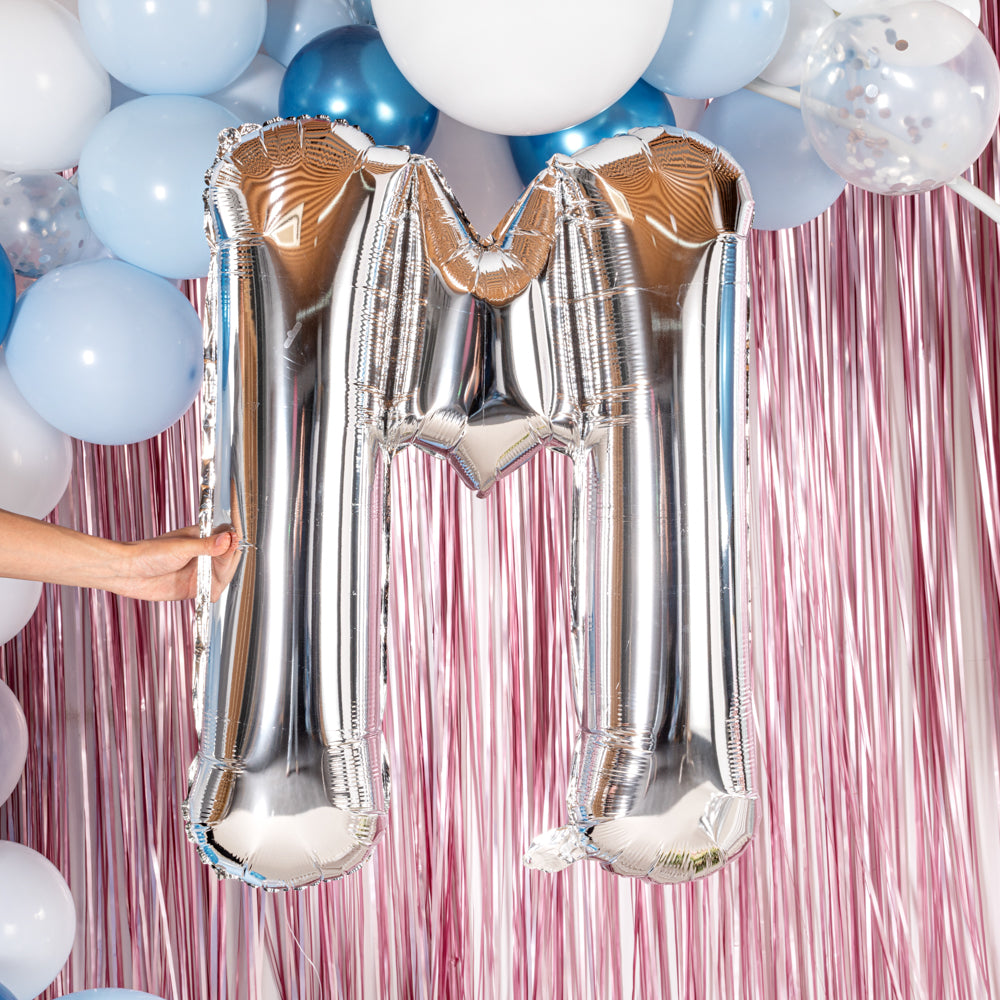 Balloonify Silver Mylar Letter M Balloon - 40" - 1 count box