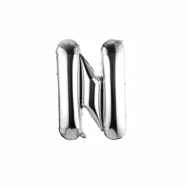 Balloonify Silver Mylar Letter N Balloon - 40" - 1 count box