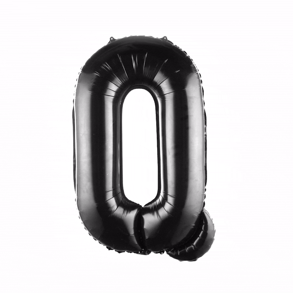 Balloonify Black Mylar Letter Q Balloon - 40" - 1 count box