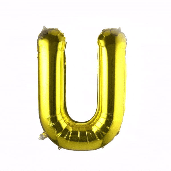 Balloonify Gold Mylar Letter U Balloon - 40" - 1 count box