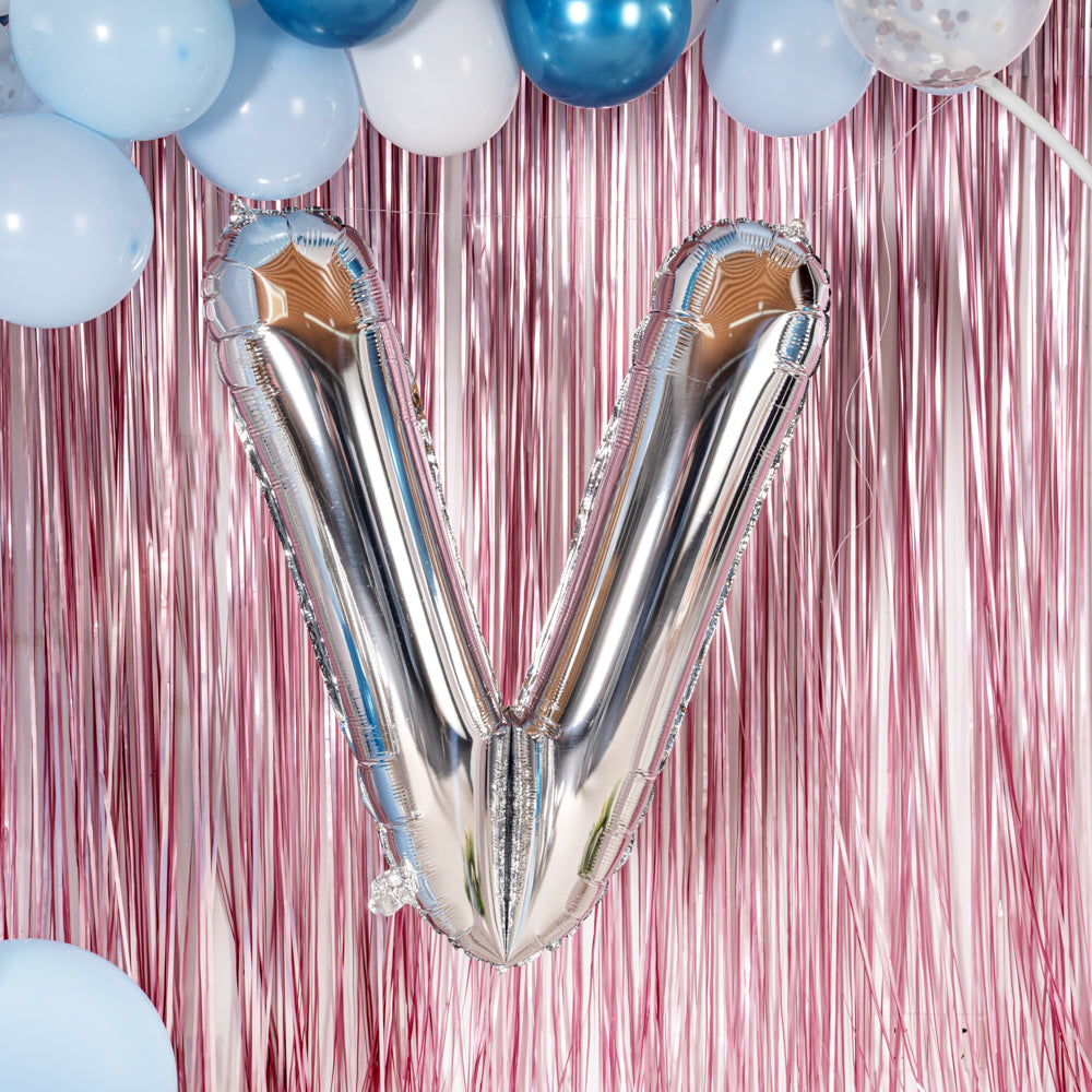 Balloonify Silver Mylar Letter V Balloon - 40" - 1 count box