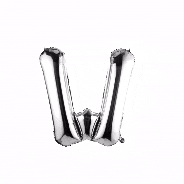 Balloonify Silver Mylar Letter W Balloon - 40" - 1 count box