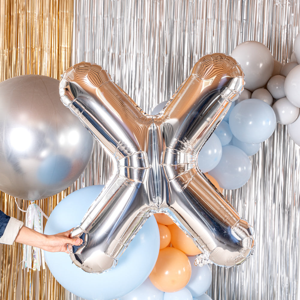 Balloonify Silver Mylar Letter X Balloon - 40" - 1 count box