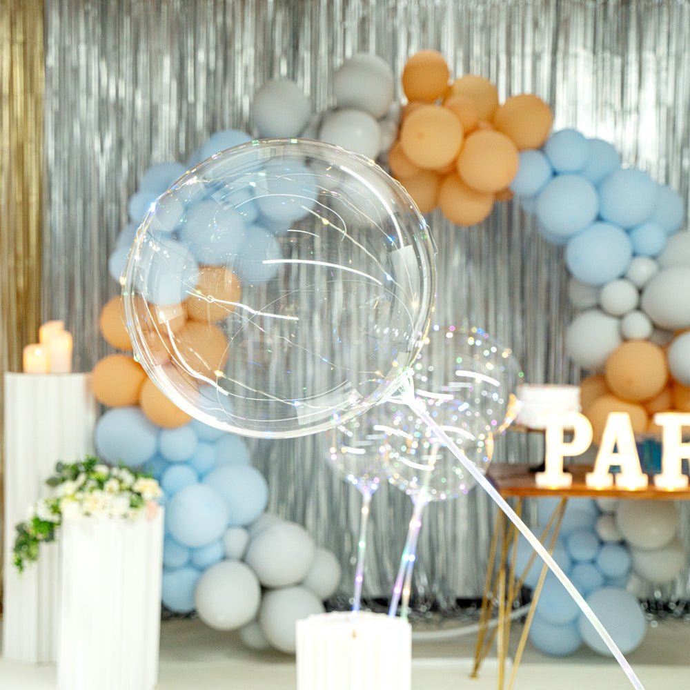 Balloonify Colorful LED Bobo Balloon - with String Light - 24" - 10 count box