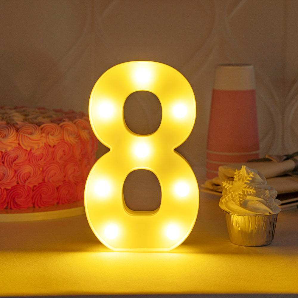 Illumify White LED Marquee Number 8 Sign - 8 3/4" - 1 count box