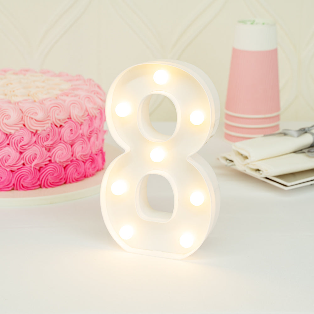 Illumify White LED Marquee Number 8 Sign - 8 3/4" - 1 count box