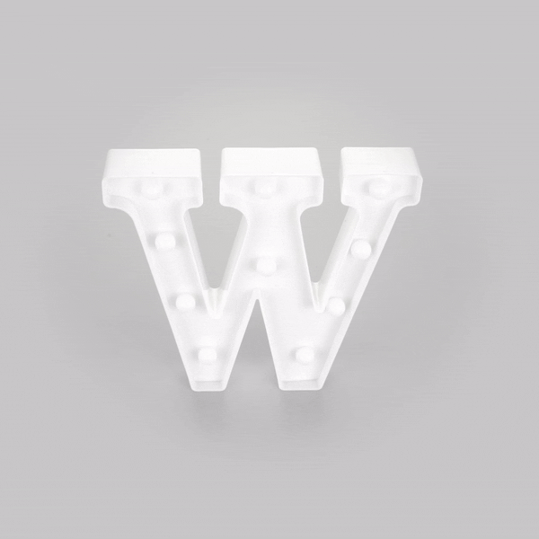 Illumify White LED Marquee Letter W Sign - 8 3/4" - 1 count box