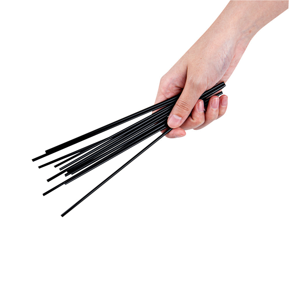 Restpresso Black Plastic Coffee Stirrer / Sip Straw - 7" - 500 count box