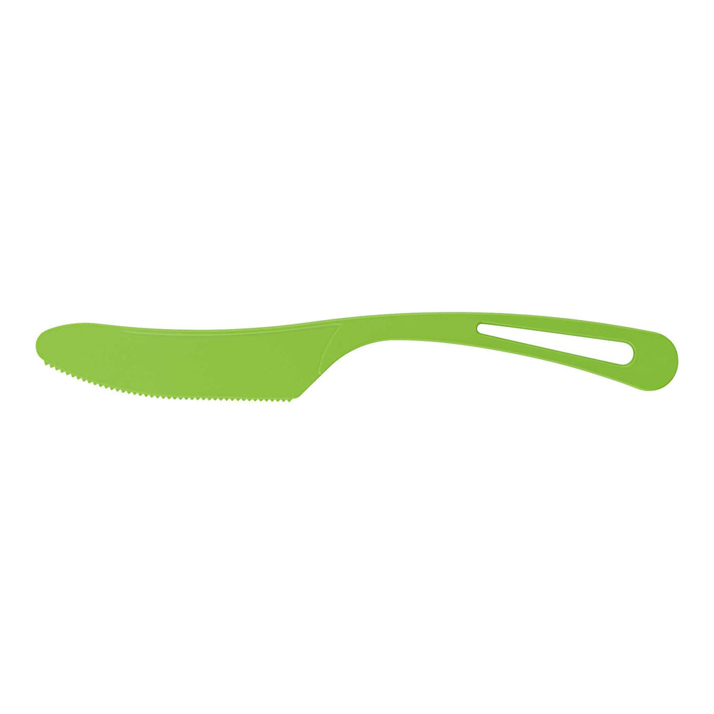 Basic Nature Green CPLA Plastic Knife - Compostable Wrapper, Heat-Resistant - 7 1/2" - 250 count box