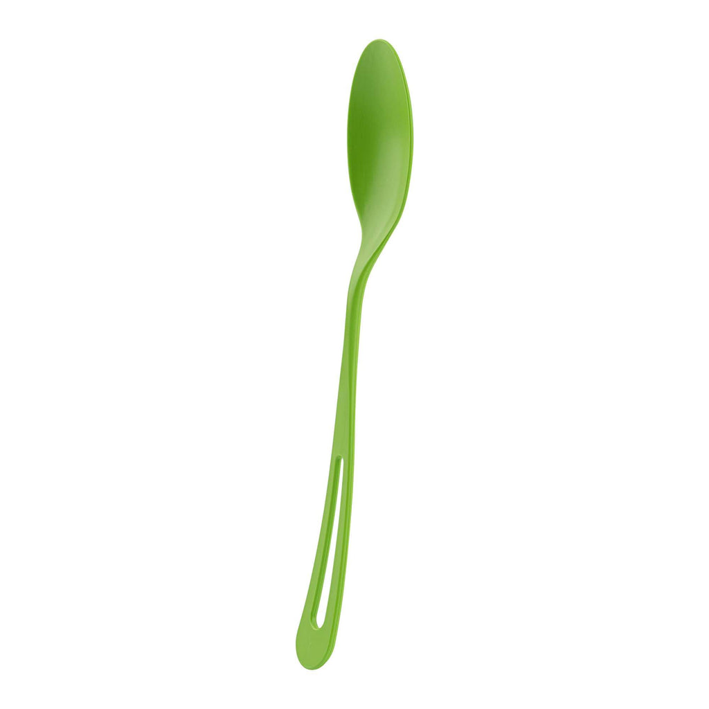 Basic Nature Green CPLA Plastic Spoon - Compostable Wrapper, Heat-Resistant - 7 1/2" - 250 count box