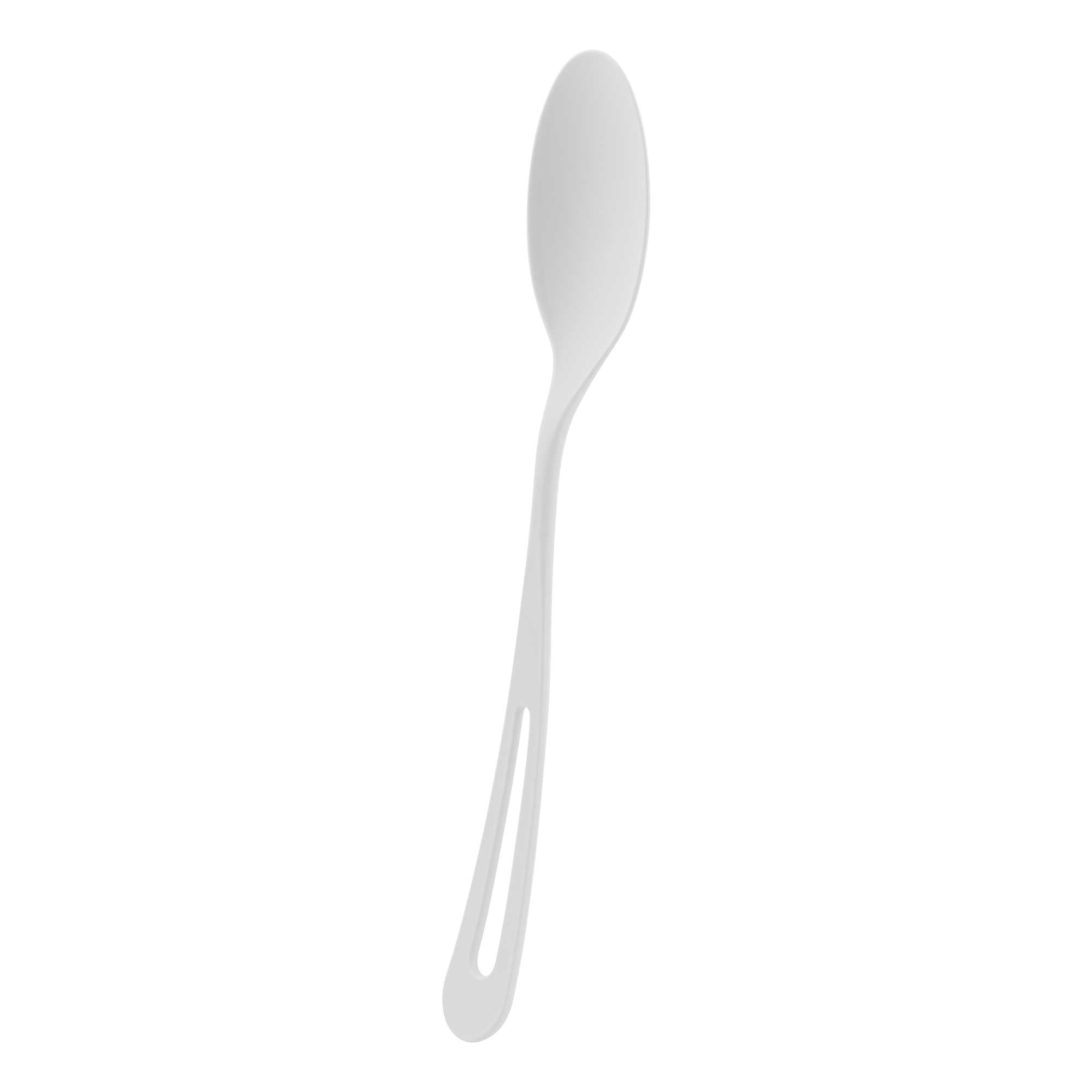 Basic Nature White CPLA Plastic Spoon - Compostable Wrapper, Heat-Resistant - 7 1/2" - 250 count box