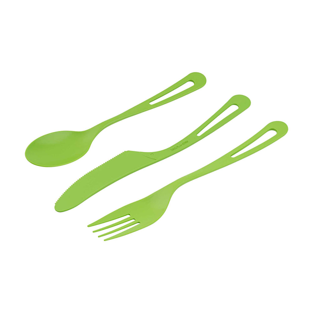Basic Nature Green CPLA Plastic Cutlery Set - Compostable Wrapper, Heat-Resistant - 7 1/2" - 100 count box