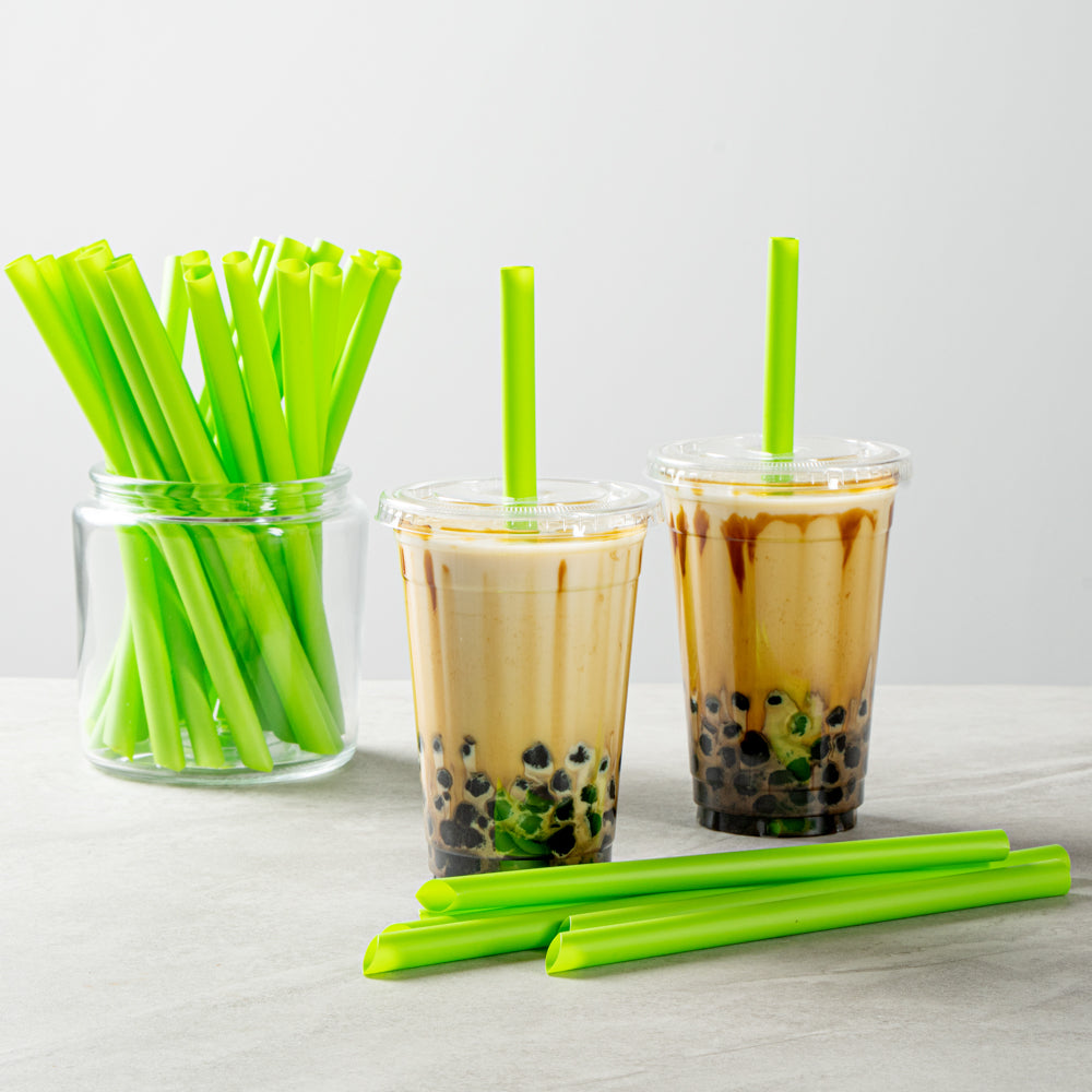 Basic Nature Green PLA / PBAT Plastic Boba Straw - Compostable - 9" - 2000 count box