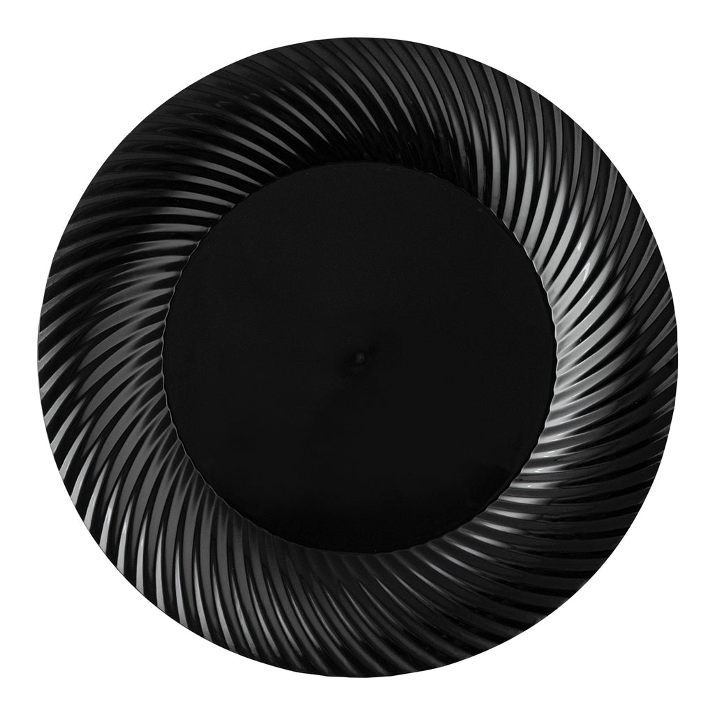Moderna Round Black Plastic Wave Plate - 7" x 7" x 1/2" - 200 count box