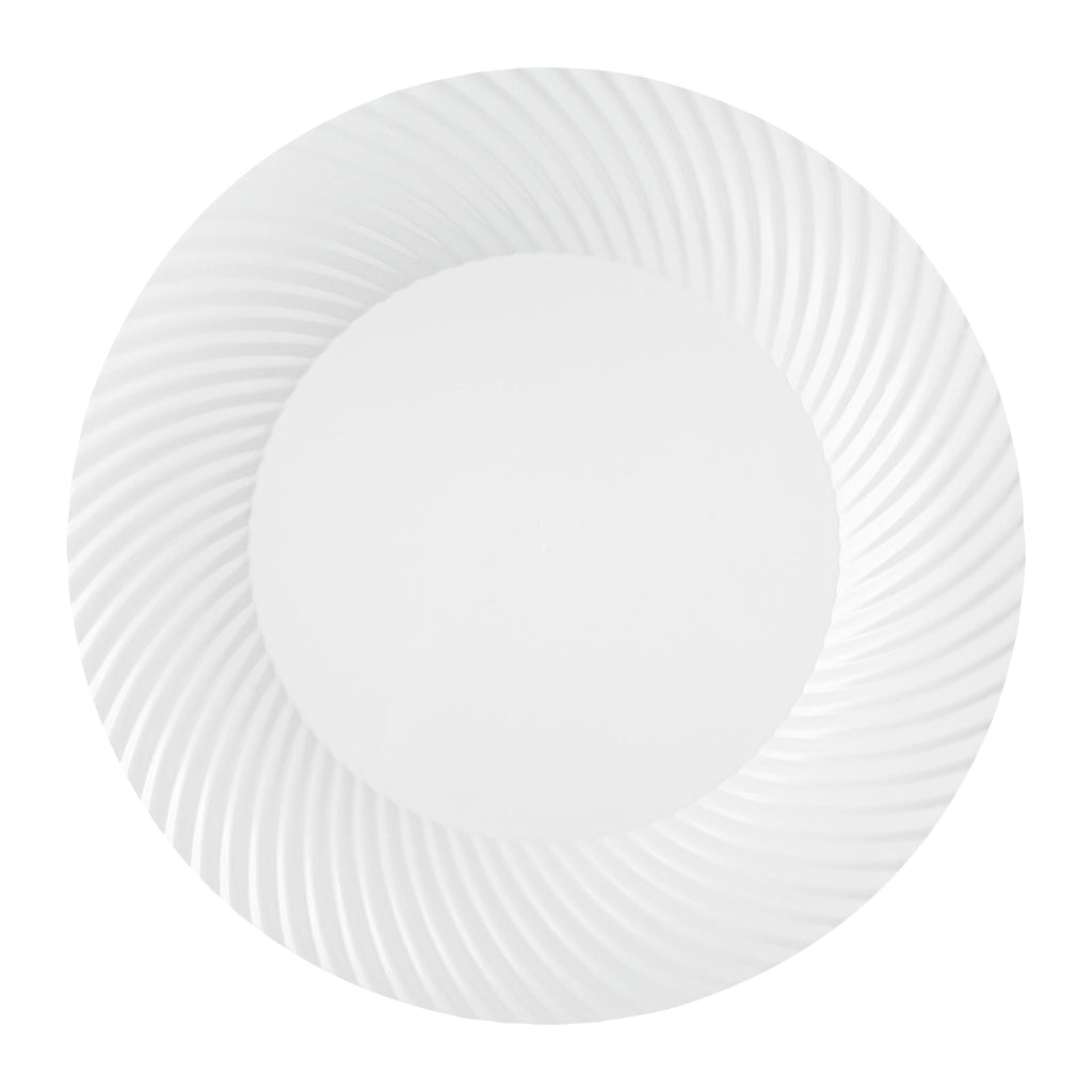 Moderna Round White Plastic Wave Plate - 7" x 7" x 1/2" - 200 count box