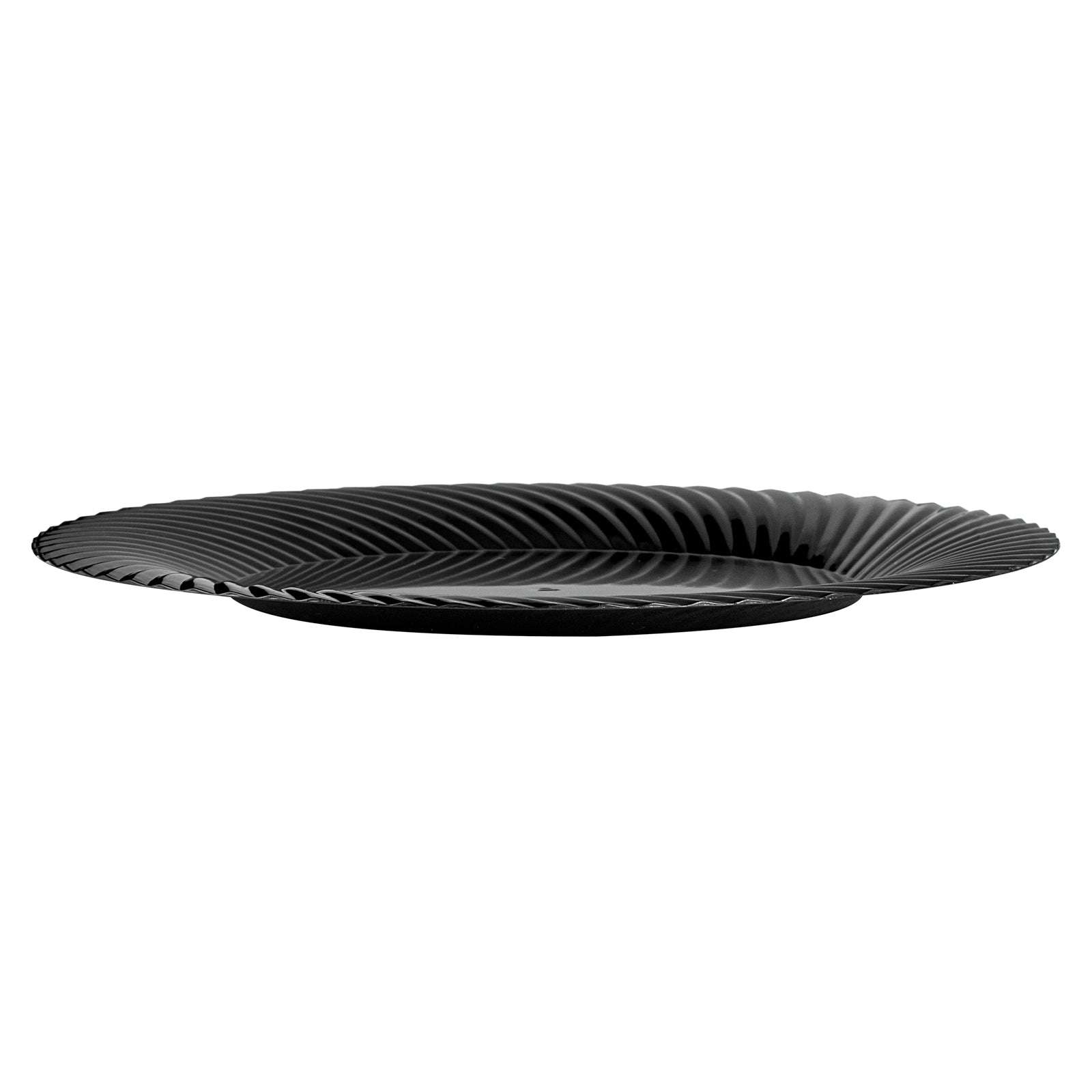 Moderna Round Black Plastic Wave Plate - 9" x 9" x 1/2" - 40 count box