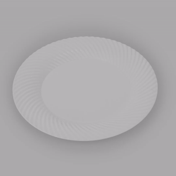 Moderna Round White Plastic Wave Plate - 9" x 9" x 1/2" - 200 count box