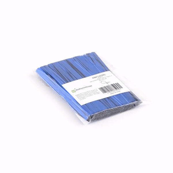 Bag Tek Blue Metallic Twist Tie / Bag Tie - 4" - 500 count box