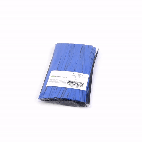 Bag Tek Blue Metallic Twist Tie / Bag Tie - 6" - 500 count box