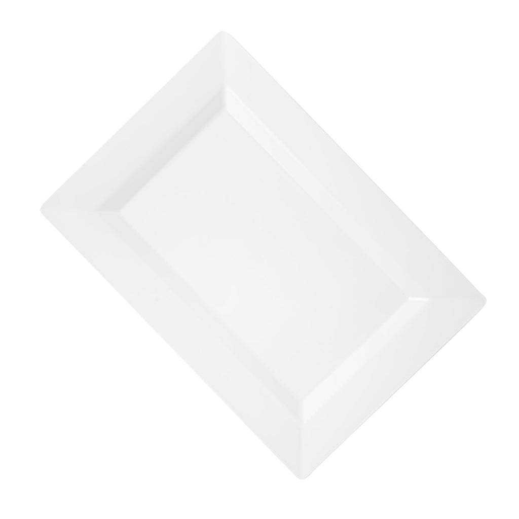 Moderna Rectangle White Plastic Plate - 7 1/2" x 5 1/4" x 1/2" - 100 count box
