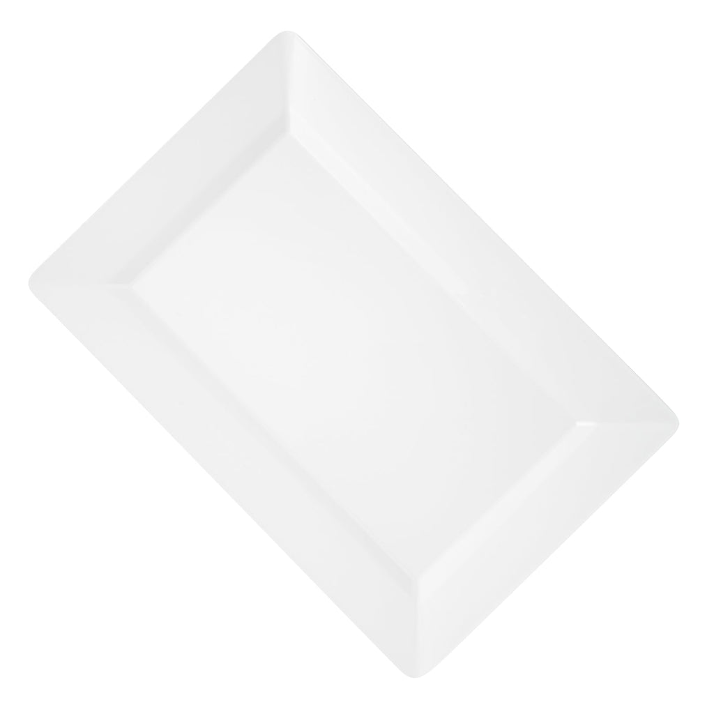 Moderna Rectangle White Plastic Plate - 9 1/2" x 6 1/4" x 1/2" - 10 count box