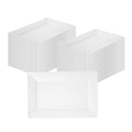 Moderna Rectangle White Plastic Plate - 9 1/2" x 6 1/4" x 1/2" - 100 count box