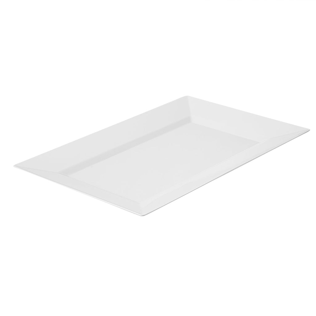 Moderna Rectangle White Plastic Plate - 11 1/2" x 7 1/4" x 3/4" - 100 count box