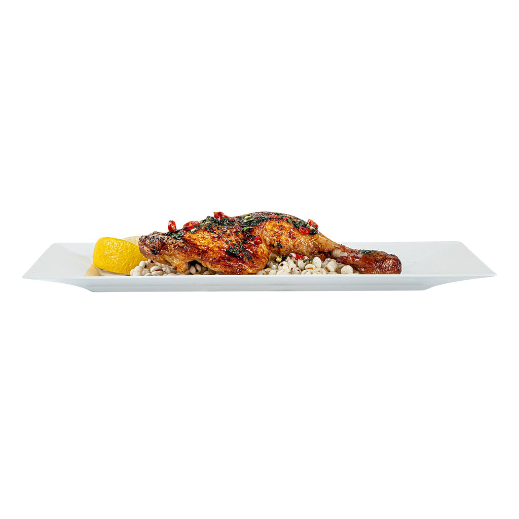 Moderna Rectangle White Plastic Plate - 11 1/2" x 7 1/4" x 3/4" - 100 count box