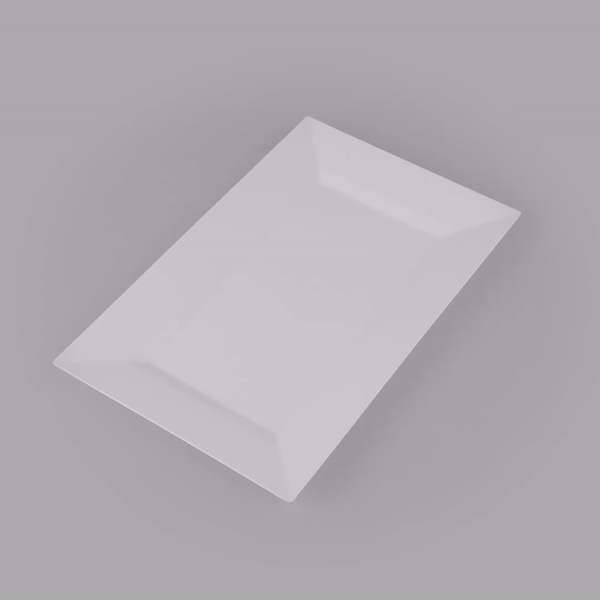 Moderna Rectangle White Plastic Plate - 12 3/4" x 8 1/4" x 3/4" - 10 count box
