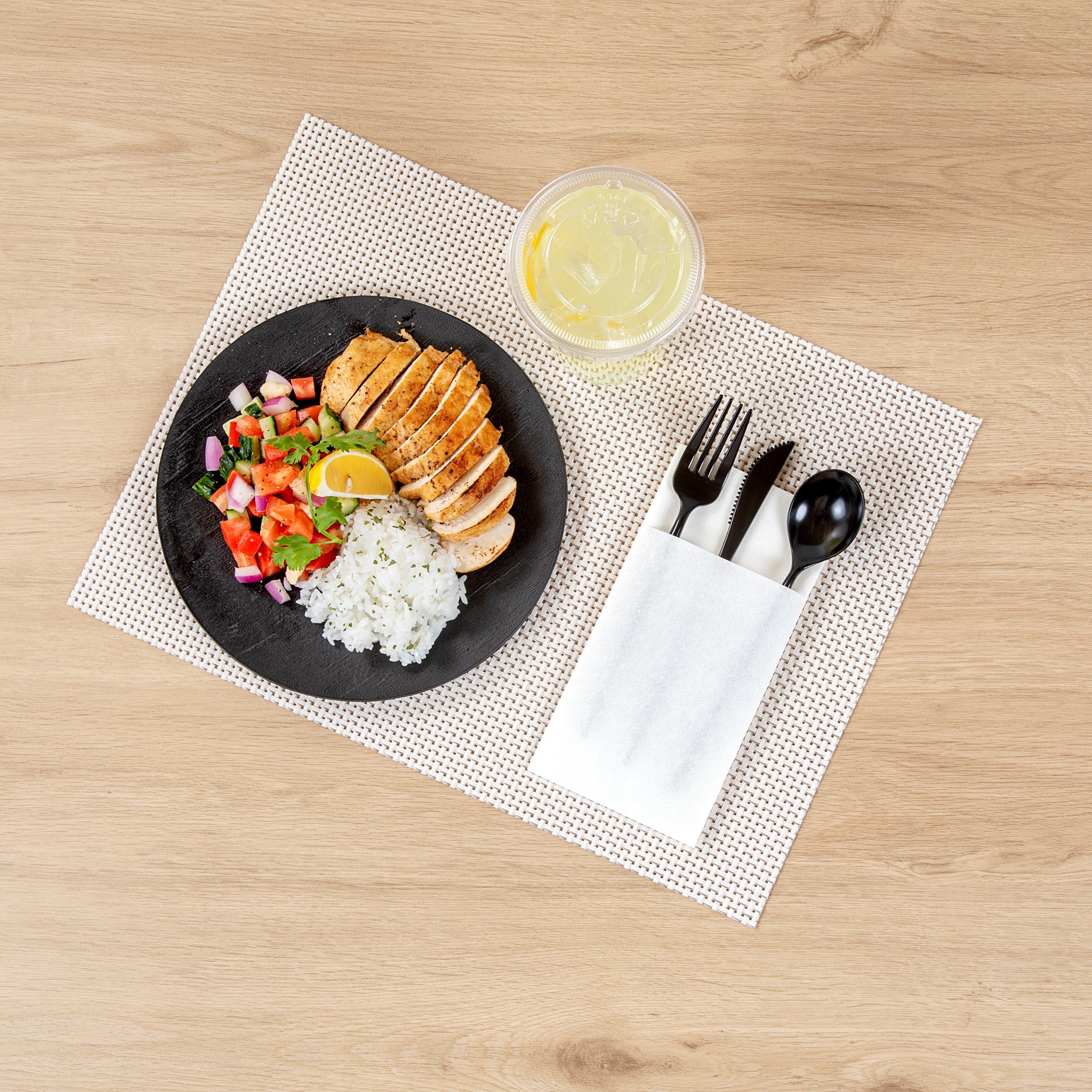 Moderna Black Plastic Cutlery Set - 7 1/2" - 60 count box
