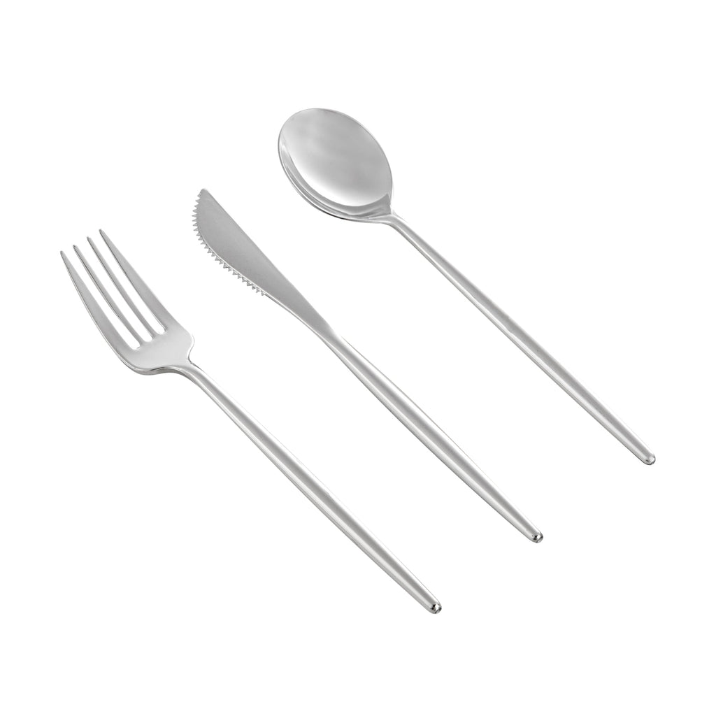 Moderna Silver Plastic Cutlery Set - 7 1/2" - 60 count box