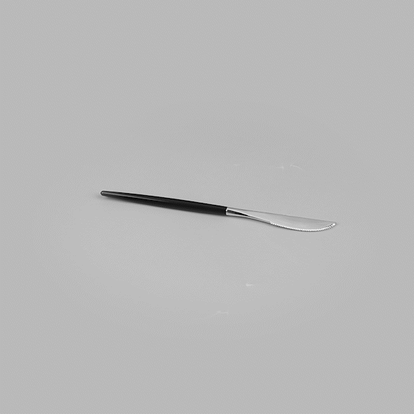 Moderna Silver Plastic Knife - with Black Handle - 7 3/4" - 500 count box