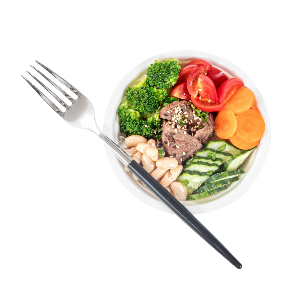 Moderna Silver Plastic Fork - with Black Handle - 7 1/2" - 500 count box